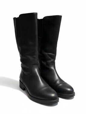 Canada North Womens 9 Black Leather Waterproof Lined Winter Boots Made in Canada